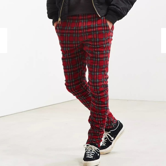 Urban Outfitters Red Plaid Pants Men's Size‎ Small - Picture 1 of 14